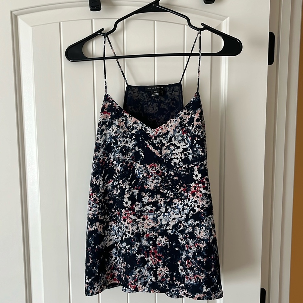Willi Smith Navy Sleeveless Blouse - Size Small, Like New